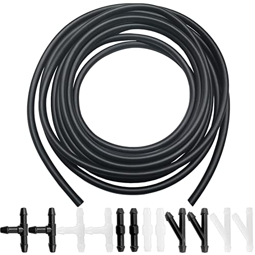 Windshield Washer Hose Kit - Includes 4 Meter Washer Fluid Hose & 12 Pcs Hose Connectors, Compatible with Most Vehicle Windshield Washer Nozzle Installation, for Connecting Car Water Pumps and Nozzles - size: 1-Set