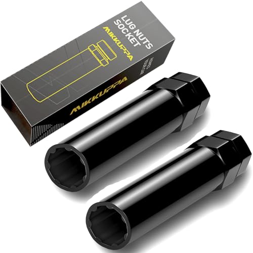 MIKKUPPA 2pcs 7 Point Spline Lug Nuts Socket Key - for 20mm Inner Diameter Wheel Lock Tuner - Compatible with 21mm (13/16) and 22mm (7/8) Replacement Hex Socket Key - color: Black, size: 7 Spline - 2 PCS
