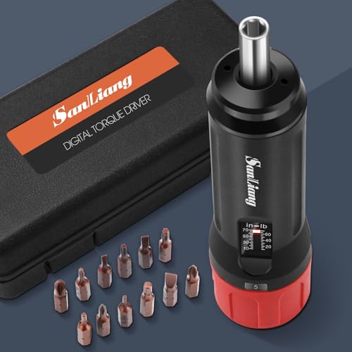 Sanliang Torque Screwdriver Wrench Driver Bits Set 10-70 Inch Pounds lbs for Maintenance,Tools, Bike Repairing and Mounting. (10-70 in-lbs)