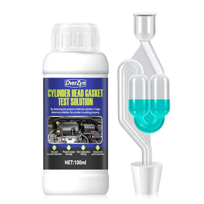 Head Gasket Tester Kit, Instant Accurate Detection, Safe on Material,3.3oz | Suitable for Cars Suvs Trucks Head Gasket Tester, High Sensitivity, Quick Detection, Prevents Engine Damage