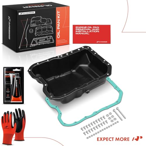 A-Premium 2.0L 2.4L Engine Oil Pan Sump with Plug, Gasket & Bolts, Compatible with Jeep Compass Patriot 2007-2017 & Dodge Journey 2009-2020, Avenger 2008-2014, Caliber & Chrysler 200, Sebring - style: Complete Oil Pan Kit