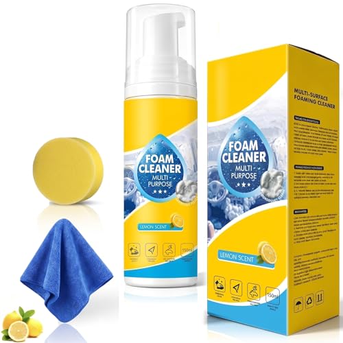 Foam Cleaner, 4-in-1 Multi-Enzyme Foam Cleaners, New Foam No-Rinse Cleaner,Multifunctional Foam-Cleaner Deep Cleaning Spray for Car Interior Leather Car Seat Cleaner, Kitchen Grease, Sofa Upholstery - color: Foam Cleaner