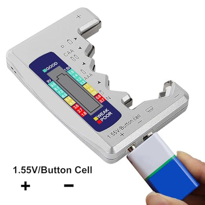 Universal Battery Tester Digital LCD Display Multi-Purpose Battery Checker Capacity Analyzer for AA AAA C D 9V 1.5V Cranking System Tester - color: BT886