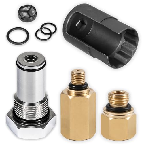 Bonbo 6.0 IPR Valve Socket & Oil Rail Adapters Kit & 6.0 High Pressure Oil Pump IPR Valve Air Test Fitting Tool with Seal Kit, Fits for Ford 6.0L Powerstroke Diesel Engine (8 Pack) - size: 8PCS Set