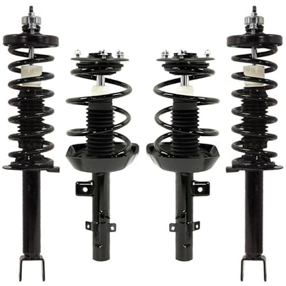 Detroit Axle - 2.4L 4pc Struts for 2013-2017 Honda Accord | 4 Front Rear Complete Struts with Coil Spring Assembly 2013 2014 2015 2016 2017 Replacement Ready Strut Shock - size: 4Q50143/ 4 Struts