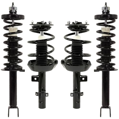 Detroit Axle - 2.4L 4pc Struts for 2013-2017 Honda Accord | 4 Front Rear Complete Struts with Coil Spring Assembly 2013 2014 2015 2016 2017 Replacement Ready Strut Shock - size: 4Q50143/ 4 Struts