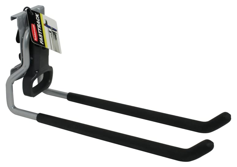 Rubbermaid FastTrack Rail Garage Organization Multi-Purpose Hook 50 lbs Capacity Satin Nickel Wall Mounted Storage System Direct Mount into FastTrack Garage Rail for Home/Garage Organization - style: Multi-Purpose Hook