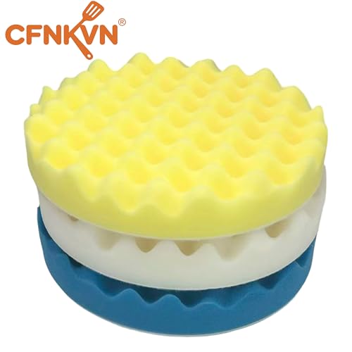 8 Inch Foam Buffing Pads, Auto Detailing Polishing Pad Set, 3-Pack | Replacement for 3M Buffing Pads - 5723 5725 5733, Fits DA Polisher & Drill. Removes swirl marks for high-gloss shine