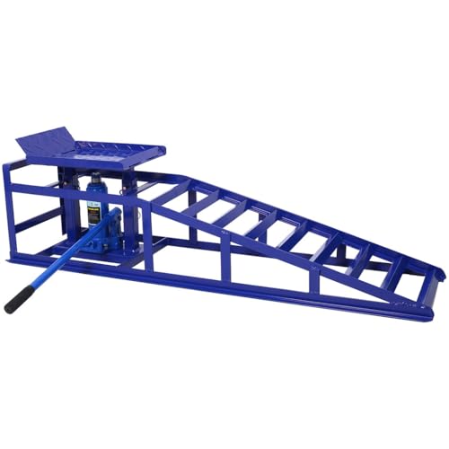 Auto Car Truck Service Ramps Lifts, 5 Ton Low Profile Hydraulic Car Ramps, Heavy Duty Hydraulic Vehicle Ramps Lift Ramp, Portable Car Ramps for Home Garage, Vehicle Auto Garage Repair,Black - color: Black