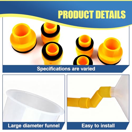 No-Spill Coolant Funnel Kit, Spill-Proof Auto Radiator Fill Funnel Kit, Car Fluid & Oil Funnels Flush Tool with Adapters, Vehicle Funnels Bleeder Accessories (15PCS) - color: 15PCS