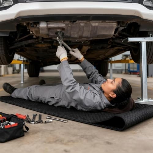 Magic Rolling Creeper Mat – Upgraded Heavy-Duty 2.5 lbs, Under Car Repair Mat with Thicker Denser Material, 60"x28" Portable Foldable Mechanics Rolling Pad, Storage Bag Included for Low Clearance