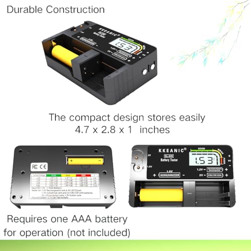 Battery Tester for AA AAA C D 9V & Household Batteries Battery Checker