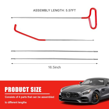 Car Lockout Kit, 67" Long Reach Tool Automotive Professional Emergency Tool Kit, Multi-Function Pull Hook Vehicle Disassembly & Repair Tool Set for Cars Trucks, Car Accessories