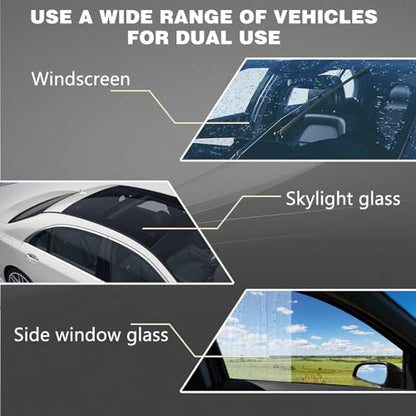 2PCS Bianca Glass Polishing Liquid D1, Bomini Car Glass Polishing, Anti-Fog Hydrophobic Coating Spray, Compound Windshield Cleaner Oil Film Remover Scratches, Wiper Marks & Oil Film with Sponge