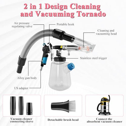 3IN1 Car Cleaning Gun Detachable Sprinkler Head for Detailing | 3IN1 Multi-Purpose Cleaning Gun Detachable Sprinkler Head for Automotive Detailing, Carpet, Upholstery, Surface Cleaning - color: blue
