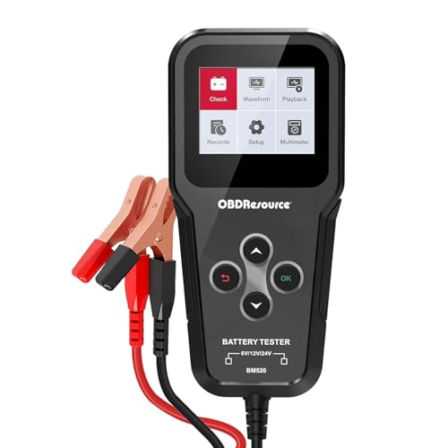 OBDResource Car Battery Tester 6V 12V 24V 3 in1 Battery Load Tester Professional Automotive Battery Analyzer Alternator 100-2000 CCA Battery Loading/Cranking/Charging Test - color: black