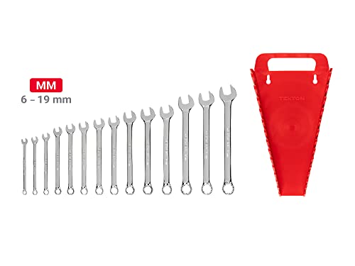 TEKTON Combination Wrench Set with Holder, 14-Piece (6-19 mm) | WCB92201 - size: 14-pc. (6-19 mm), style: Holder