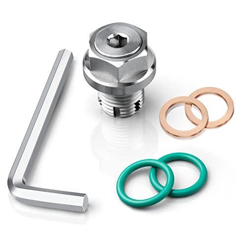 M12.1-1.5 x 15mm Oversize Piggyback Oil Drain Plug, Stainless Steel Self Tapping Oil Pan Thread Repair Kit - size: M12.1-1.5 x 15mm
