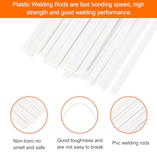 MECCANIXITY 30pcs 8 Inch Plastic Welding Rods PVC Welding Strips Welder Rods for Plastic Welder, Car Bumper, Kayak Repair, White - color: White, size: 8 Inch