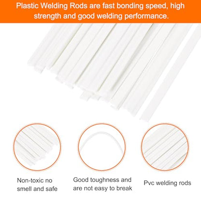 MECCANIXITY 30pcs 8 Inch Plastic Welding Rods PVC Welding Strips Welder Rods for Plastic Welder, Car Bumper, Kayak Repair, White - color: White, size: 8 Inch