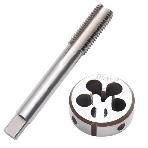 M12 x 1.25 Metric Thread Tap and Die Set, M12 x 1.25mm High-speed Steel Machine Tap Die Set Right Hand - size: M12 x 1.25mm