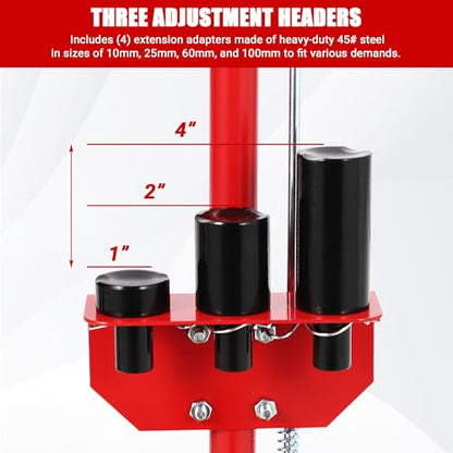 GarveeTech 30 Ton Air Hydraulic Floor Jack for Heavy Duty Trucks & Tractors – Low Profile (9"-17.7"), 4 Adapters, 46" Adjustable Handle – 66,000 Lbs Capacity - color: 30 Red