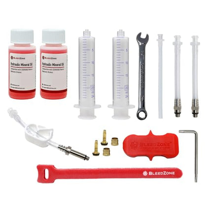BleedZone Master Tektro TRP Brake Bleed Kit with 120ml Mineral Oil, Hydraulic Bike Brake Bleeder Kit for Tektro & TRP Brakes, Reusable Bleeding Tools, Syringe & Hose MTB Bicycle Hydraulic Maintenance - style: Master
