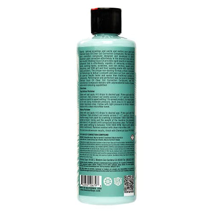 Chemical Guys C4 Clear Cut Correction Compound - Professional Paint Correction Polish for Cars, Trucks, SUVs, and RVs - Swirl, Hologram and Scratch Remover for a Smooth, Glossy Finish, 16 fl oz - style: C4 Correction Compound