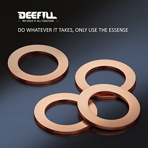 (20Pcs) M14 Red Copper Oil Drain Plug Crush Washers Gasket Seal Ring - size: M14 Crush Washers
