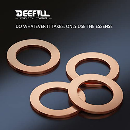 (20Pcs) M14 Red Copper Oil Drain Plug Crush Washers Gasket Seal Ring - size: M14 Crush Washers