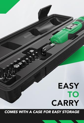 Torque Screwdriver, 1/4" Drive Screwdriver Torque Wrench 10-70 Inch Pounds, Torque Screwdriver Wrench Set, 20 Pcs Torque Wrench Bits Set for Bike,Tool,Maintenance