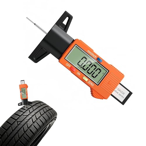 Tire Tread Depth Gauge,Digital Tire Depth Gauge with Large LCD Display and in, MM, F Conversion for Cars, Trucks, Motorcycles