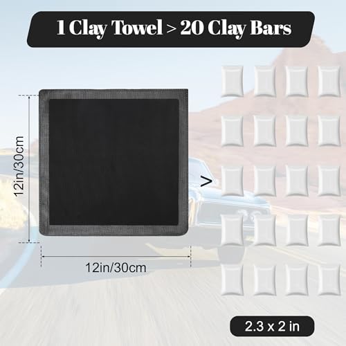 Clay Towel 2 Pack 12 x 12 Inch, Gray Clay Bar Towel for Auto Detailing Microfiber Car Cloth Cleaner Automotive for Car Detailing - color: Gray
