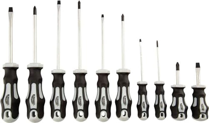 Blackout XP 10-Piece Slotted & Phillips Screwdriver Set Plus Zippered Carrying Bag | Precision Magnetic Screwdriver Tool Set, Black (10 Piece)