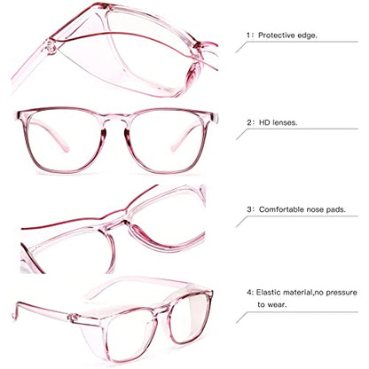 JOO'RTI Anti-Fog Safety Goggles Anti-Blue Light Saftey Glasses Anti-Dust Protective Eyewear for Women and Men - color: Lilac