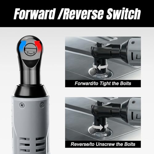 3/8" Cordless Electric Ratchet Wrench Set, 40Ft-lbs, 12V Power Ratchet Tool Kit With 2 Packs 2000mAh Lithium-Ion Battery And Charger,6 Sockets, 1/4" Adapter and 3" Extension Bar