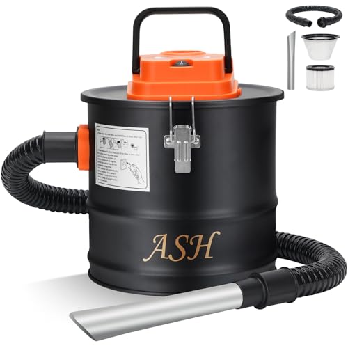 Ash Vacuum Cleaner -2.6 Gallon Fireplace Ash Vac with 800w Powerful Hose Non-Woven Dust Separator | Dry Stove Vacuum for Fireplaces Pellet Grill Wood Stove Fire Pits Orange - color: Orange, size: 10L (2.6 gallons)