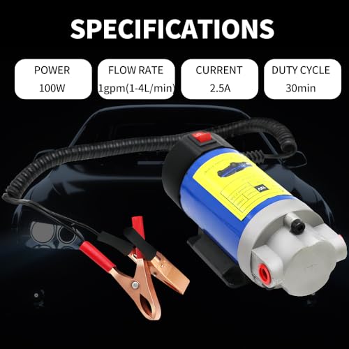 Oil Suction Pump For Changing Oil,12V Engine Oil Extractor Pump For Pumping Oil, Diesel Pump Transfer,Suitable For Cars, Motorcycles, Pressure Washers, Lawn Mowers