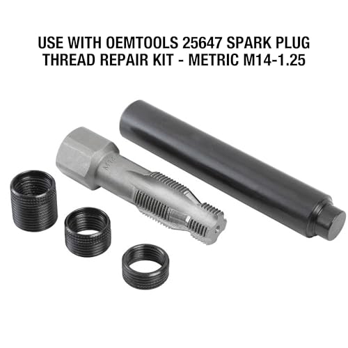 OEMTOOLS 25648 Fix-A-Thread Spark Plug Saver Inserts, Metric, M14 - 1.25, Socket Rethreading Kit Components For Car, Truck, RV, And Aviation Repair, 14mm Thread - style: M14 Locking Inserts