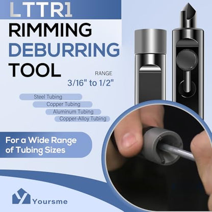 Yoursme LTTR1 Rimming & Deburring Tool for 3/16" to 1/2" Tubing, Outside/Inside Tubing Deburring Tool, Brake Line Deburring Tool, Achieve Optimal Tubing Flaring, Debur Tubing Efficiently