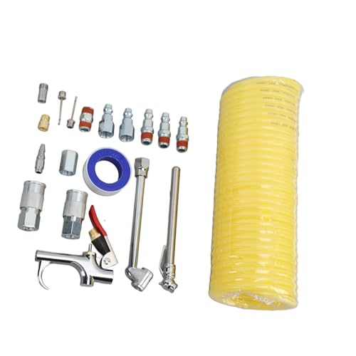 Zunate 20Pcs Air Blow Set - Stainless Steel Quick Connect Pneumatic Tool Kit, Multifunctional Blow with Accessories for Efficient Cleaning & Tire Inflation