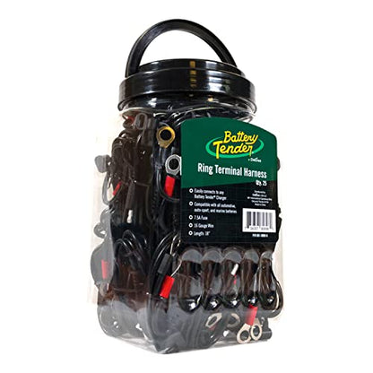 Battery Tender Ring Terminal Harness Accessory Cables 25 Pack - 18 inch Cord Adapter with SAE Quick Disconnect - Easy Quick Convenient for Motorcycles, Cars, ATVs and More - 081-0069-6-J25 - style: 25 Pack