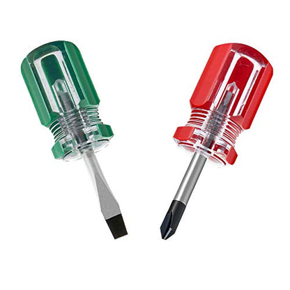 Stubby Screwdriver – Compact Short Screwdriver for Tight Spaces, Durable Chrome-Plated Steel Construction, Easy to Use, Versatile Tool. - size: Medium