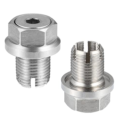 X AUTOHAUX 1 Set M14.1-1.25 x 15mm Oversize Piggyback Oil Drain Plug Stainless Steel Self Tapping Oil Pan Thread Repair Kit for Car Motorcycle Silver Tone - size: M14.1-1.25 x 15mm