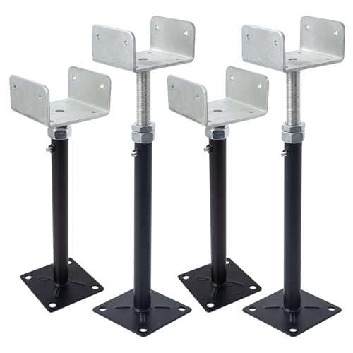 4 Pack U-Shaped Floor Jack for 4x2, 4x4, 4x6 Joists - Adjustable Steel Telepost with U-Head, Mini Screw Jack, Post Jack.11-15 Inch Adjustment Range - size: 11-15