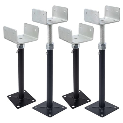 4 Pack U-Shaped Floor Jack for 4x2, 4x4, 4x6 Joists - Adjustable Steel Telepost with U-Head, Mini Screw Jack, Post Jack.11-15 Inch Adjustment Range - size: 11-15