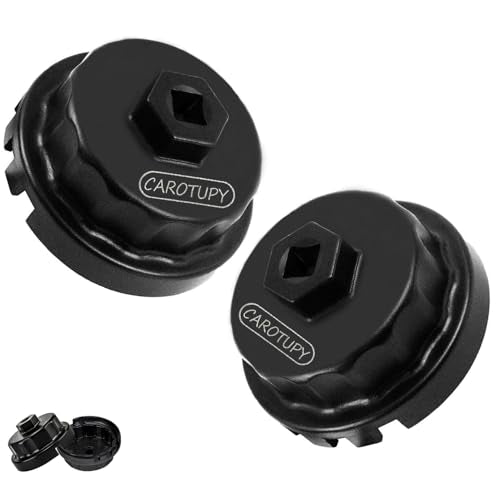 2Pcs Heavy Duty Oil Filter Wrenches for Toyota, Lexus, Camry, Tundra, RAV4, 64.5mm 14 Flute Oil Filter Removal Tool, Oil Filter Socket Tool for 2.5-5.7L Engine
