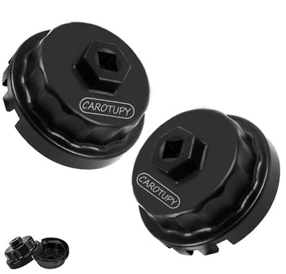 2Pcs Heavy Duty Oil Filter Wrenches for Toyota, Lexus, Camry, Tundra, RAV4, 64.5mm 14 Flute Oil Filter Removal Tool, Oil Filter Socket Tool for 2.5-5.7L Engine