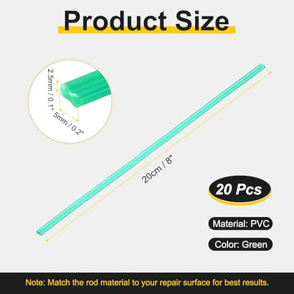 HARFINGTON 2set(10pcs) Plastic Welding Rods 8inch PVC Welding Strips Welder Rods for Car Bumper Kayak Daily Repair Plastic Welder Car Bumpers, Green - color: Green, size: 8inch