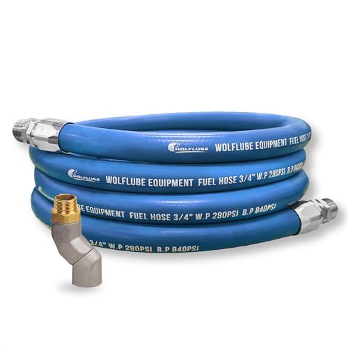LUEQST 3/4" Fuel Transfer Hose with 360° Z Swivel - Solid Color Heavy Duty Hose for Gasoline, Diesel, Kerosene & E15/E85-260 PSI Working Pressure - Assembled in USA (BLUE, 12 ft) - color: Blue, size: 12 ft